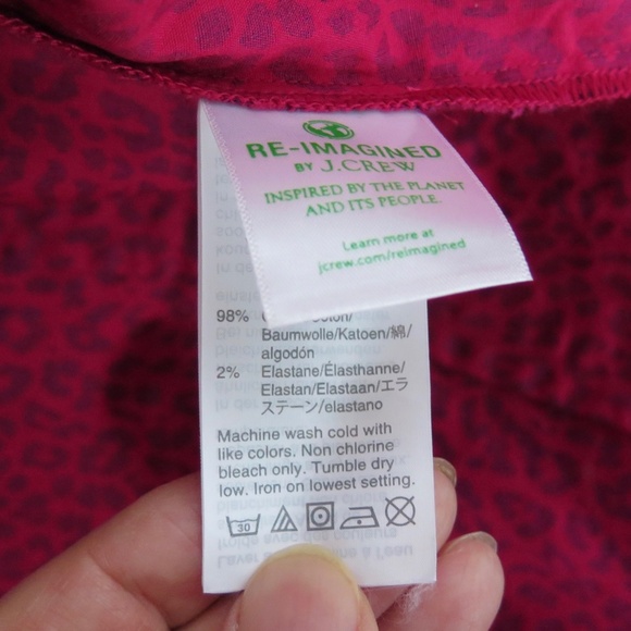 NWT J Crew Factory Shirt Women's XL - Small Leopard Print Fuchsia/Purple Cotton - Picture 5 of 8